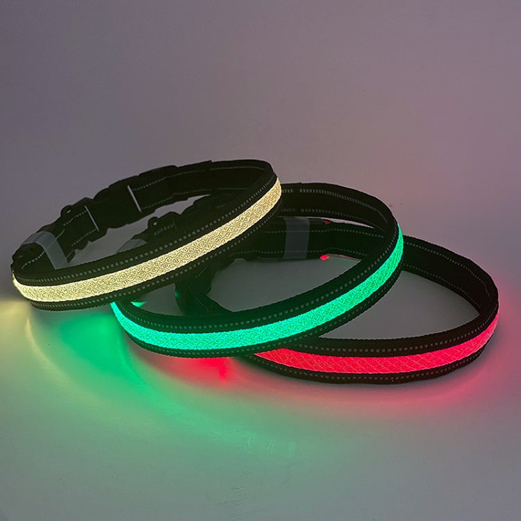 LED Rechargeable Wear-resistant and Waterproof Pet Lighting Collar, Size: