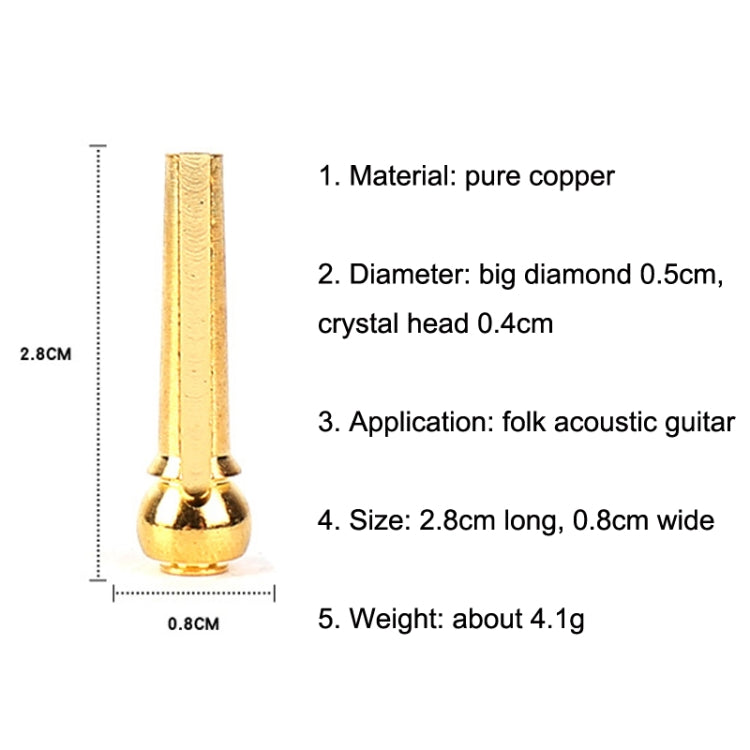 6PCS Guitar Dipping Pure Copper Citrimine Guitar Caps, Style: