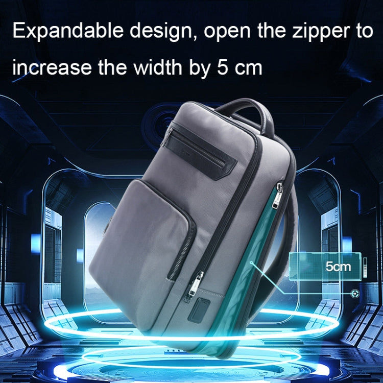 Bopai 61-121518 Multi-compartment Waterproof Expandable Backpack with USB Charging Hole