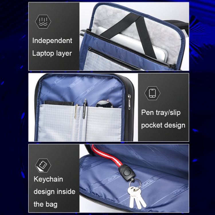 Bopai 61-121518 Multi-compartment Waterproof Expandable Backpack with USB Charging Hole