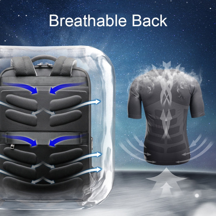 Bopai 61-68118 Multifunctional Wear-resistant Anti-theft Laptop Backpack with USB Charging Hole