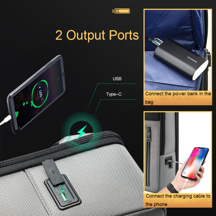 Bopai 61-68118 Multifunctional Wear-resistant Anti-theft Laptop Backpack with USB Charging Hole