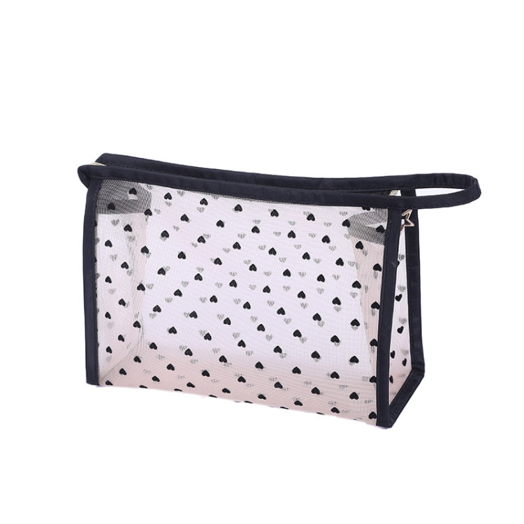 Flocking Love Mesh Portable Cosmetic Bag, Style: