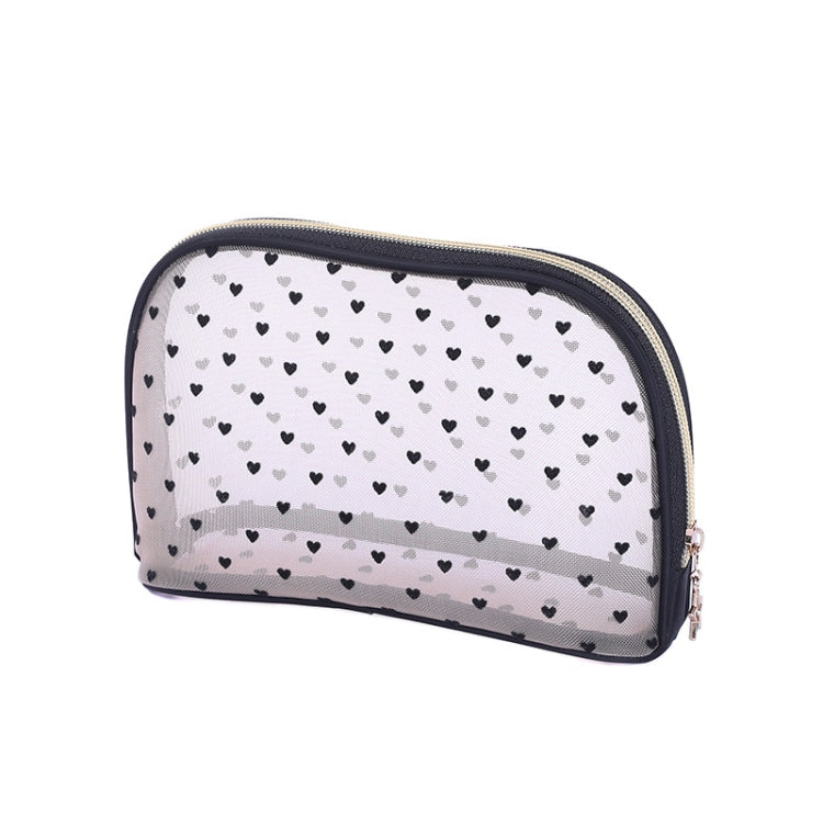 Flocking Love Mesh Portable Cosmetic Bag, Style: