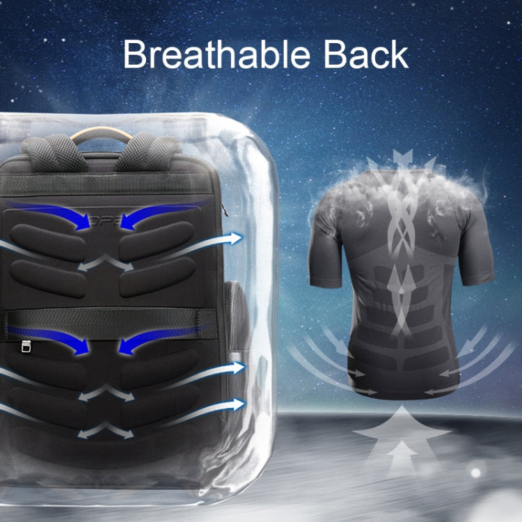 Bopai 61-86611 Multifunctional Wear-resistant Anti-theft Laptop Backpack with USB Charging Hole