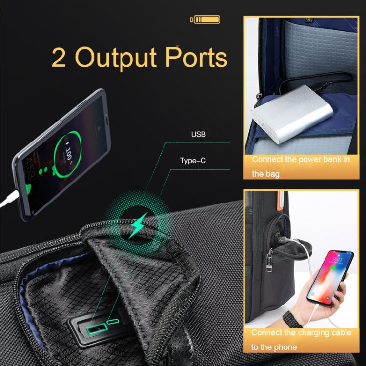 Bopai 61-121591 Multifunctional Anti-theft Laptop Business Backpack with USB Charging Hole