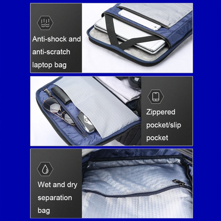 Bopai 61-121591 Multifunctional Anti-theft Laptop Business Backpack with USB Charging Hole