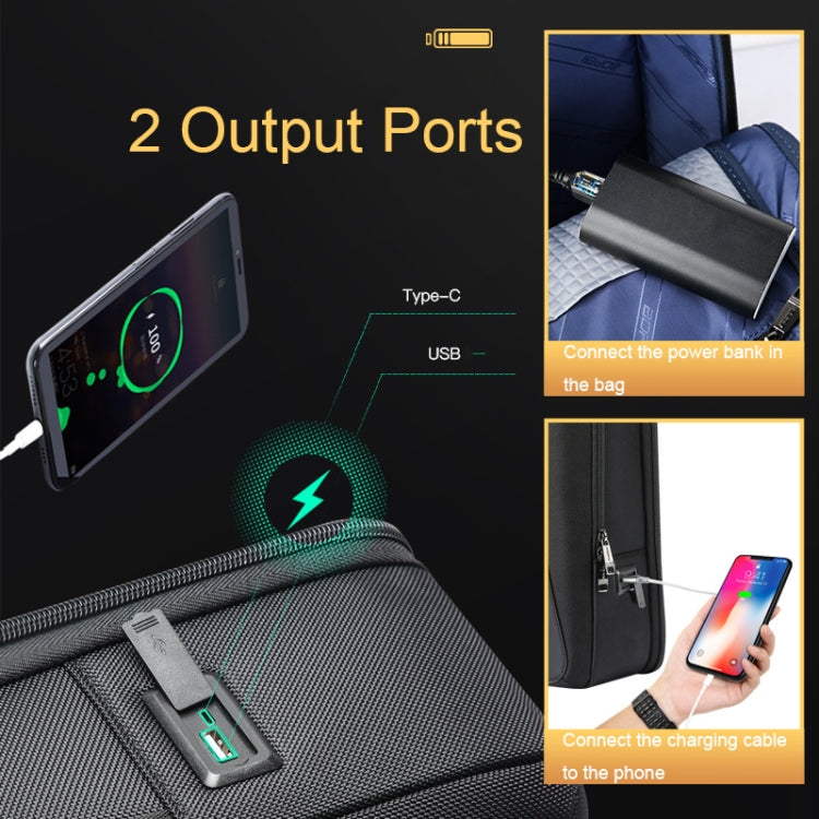 Bopai 61-120891 Multifunctional Anti-theft Laptop Business Backpack with USB Charging Hole