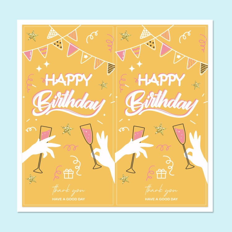 3 Packs 50 Stickers/Pack Happy Birthday Rectangular Stickers Gift Box Sealing Stickers