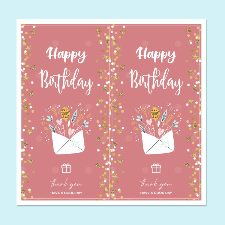 3 Packs 50 Stickers/Pack Happy Birthday Rectangular Stickers Gift Box Sealing Stickers