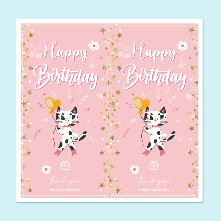 3 Packs 50 Stickers/Pack Happy Birthday Rectangular Stickers Gift Box Sealing Stickers