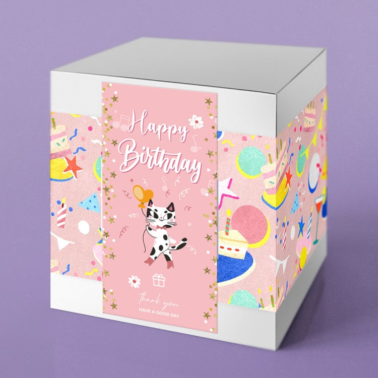 3 Packs 50 Stickers/Pack Happy Birthday Rectangular Stickers Gift Box Sealing Stickers