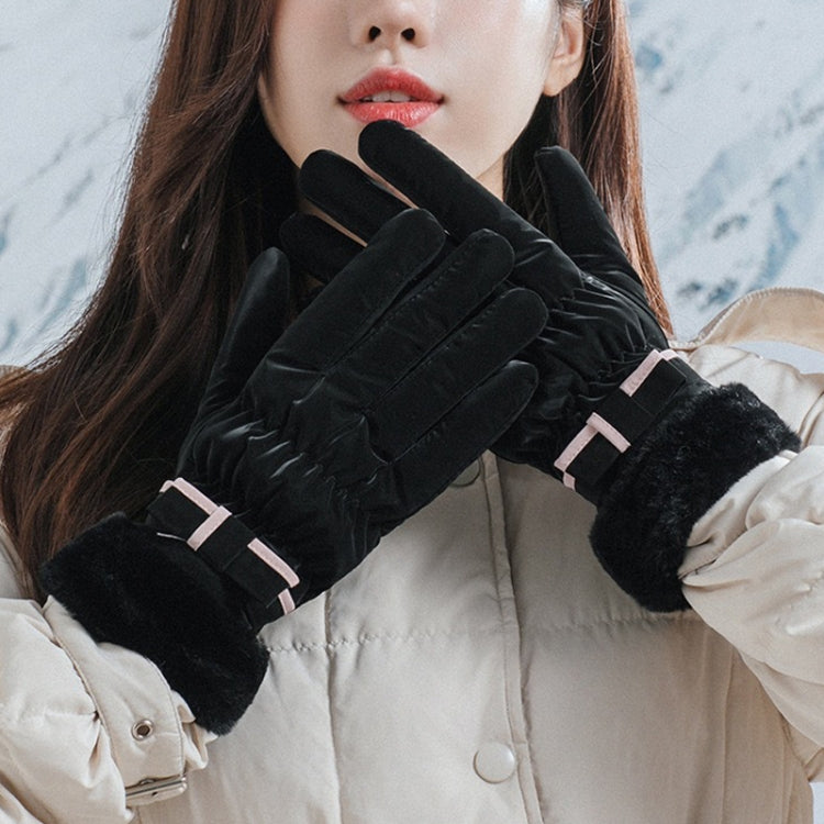 1 Pair YR205 Winter Warm Plus Fleece Mouth Driving Riding Sports Gloves