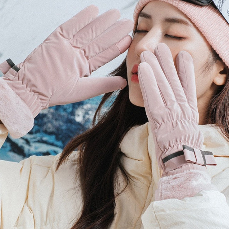 1 Pair YR205 Winter Warm Plus Fleece Mouth Driving Riding Sports Gloves