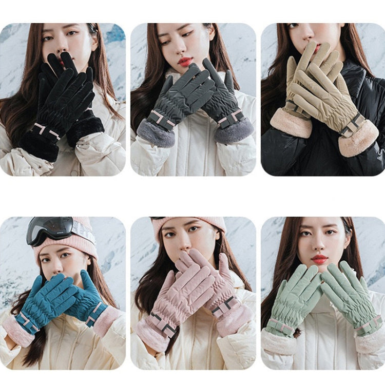 1 Pair YR205 Winter Warm Plus Fleece Mouth Driving Riding Sports Gloves