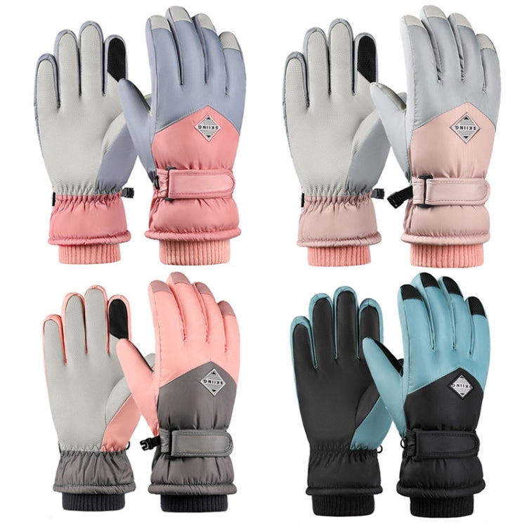 1 Pair Winter Fleece Thickened Warm And Windproof Outdoor Riding Motorcycle Gloves