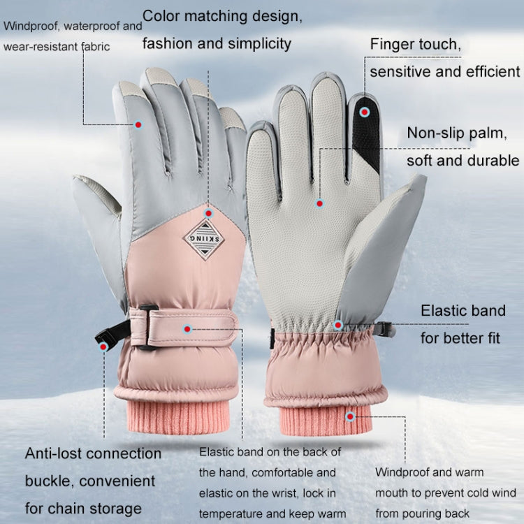 1 Pair Winter Fleece Thickened Warm And Windproof Outdoor Riding Motorcycle Gloves