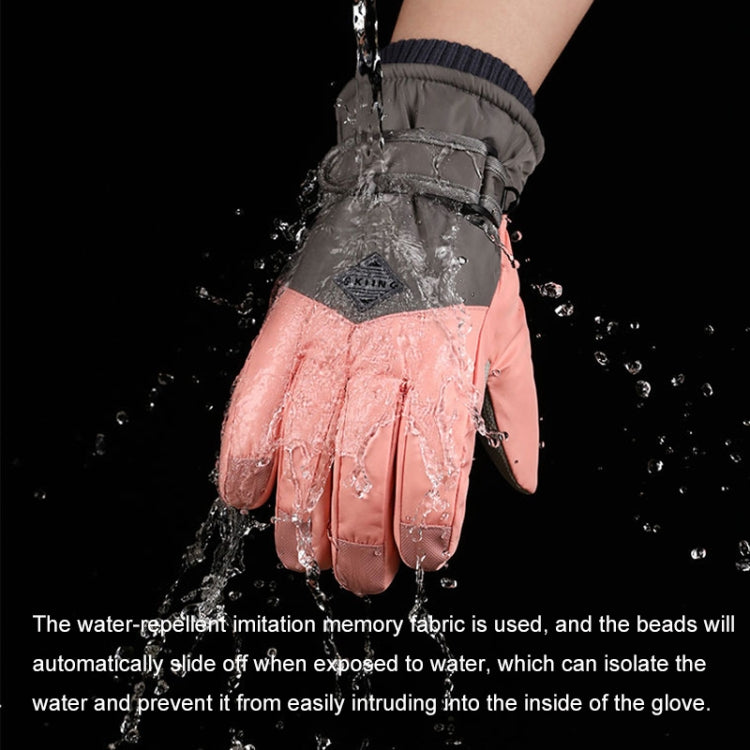 1 Pair Winter Fleece Thickened Warm And Windproof Outdoor Riding Motorcycle Gloves