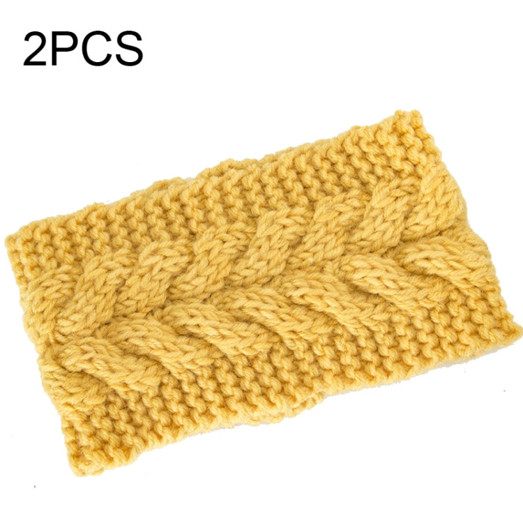 2 PCS Twist Hair Accessories Hair Band Knitted Wool Thickened Warm Headgear