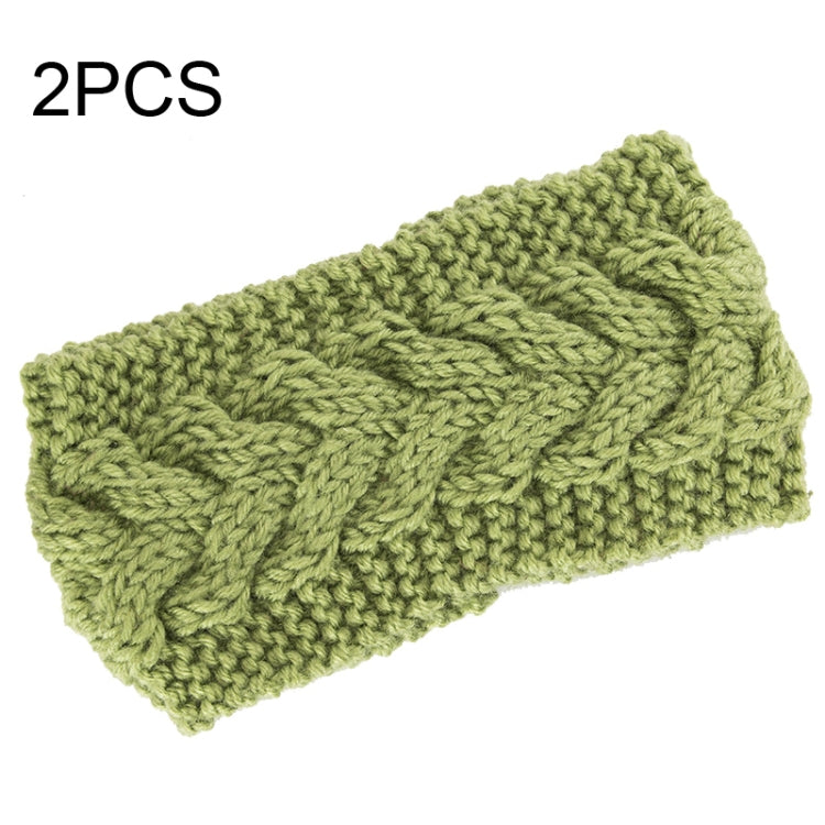 2 PCS Twist Hair Accessories Hair Band Knitted Wool Thickened Warm Headgear