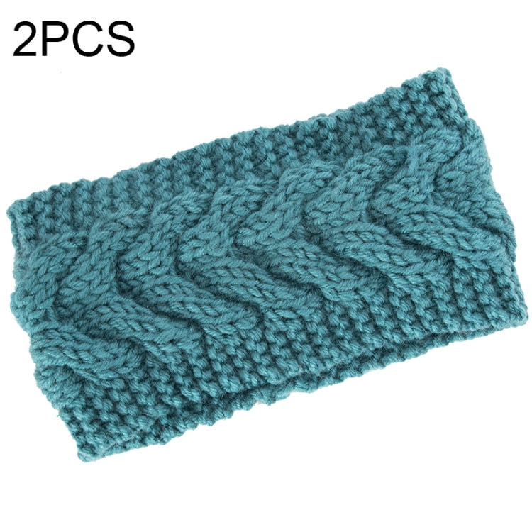 2 PCS Twist Hair Accessories Hair Band Knitted Wool Thickened Warm Headgear