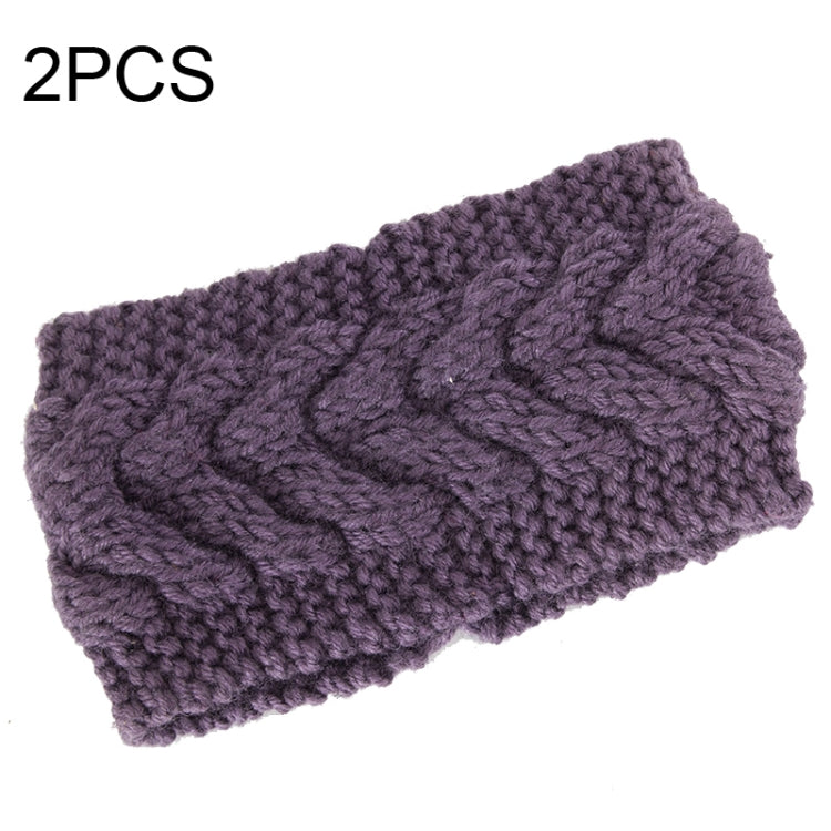 2 PCS Twist Hair Accessories Hair Band Knitted Wool Thickened Warm Headgear