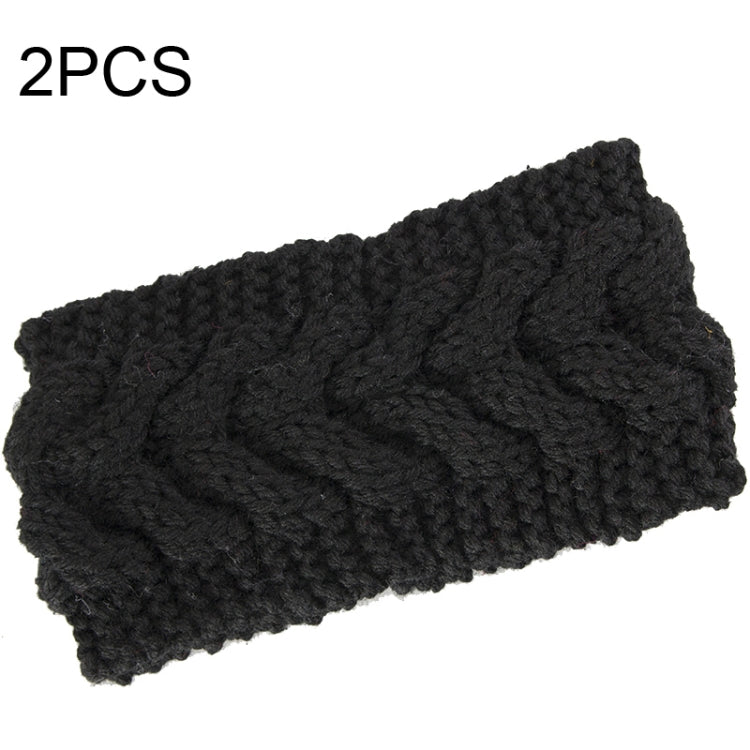 2 PCS Twist Hair Accessories Hair Band Knitted Wool Thickened Warm Headgear