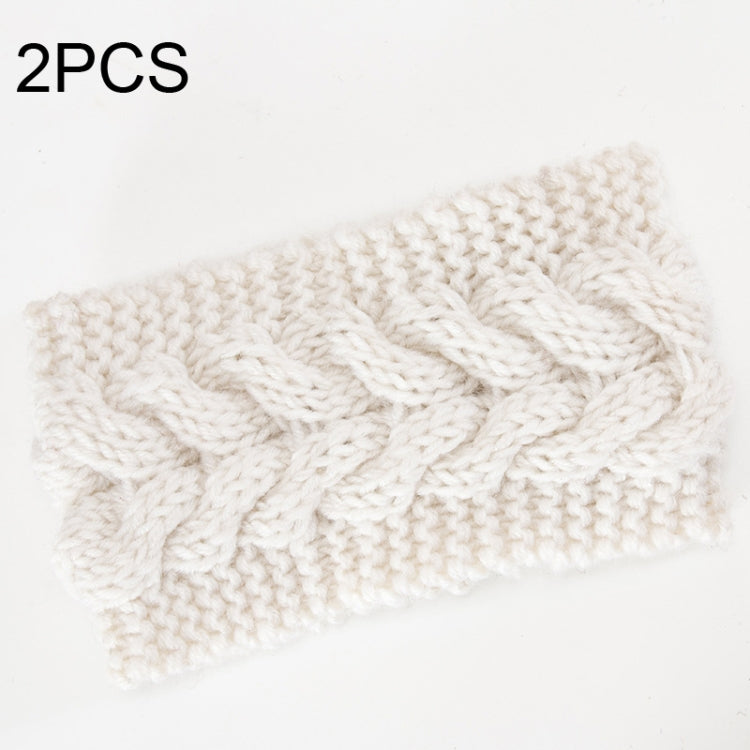 2 PCS Twist Hair Accessories Hair Band Knitted Wool Thickened Warm Headgear