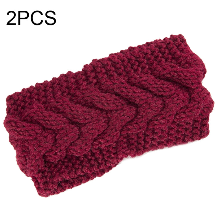 2 PCS Twist Hair Accessories Hair Band Knitted Wool Thickened Warm Headgear