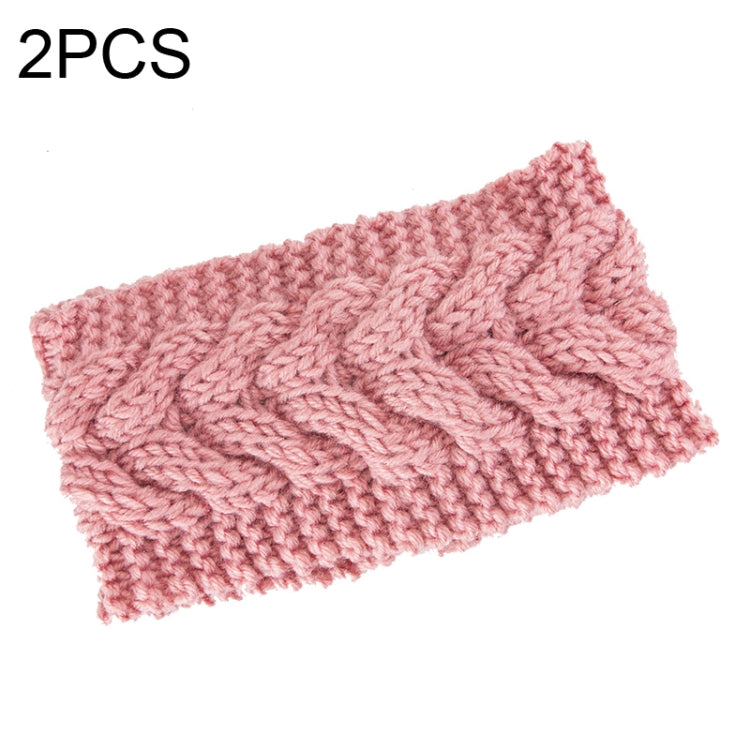 2 PCS Twist Hair Accessories Hair Band Knitted Wool Thickened Warm Headgear