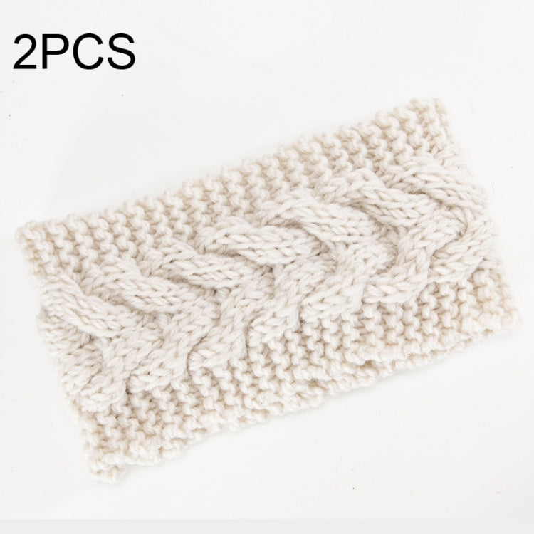 2 PCS Twist Hair Accessories Hair Band Knitted Wool Thickened Warm Headgear