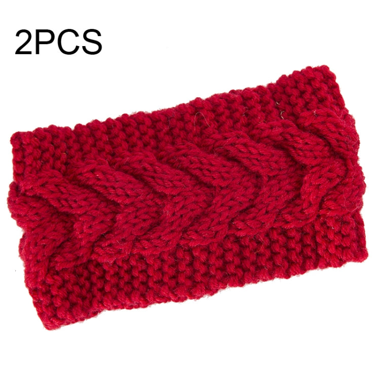 2 PCS Twist Hair Accessories Hair Band Knitted Wool Thickened Warm Headgear