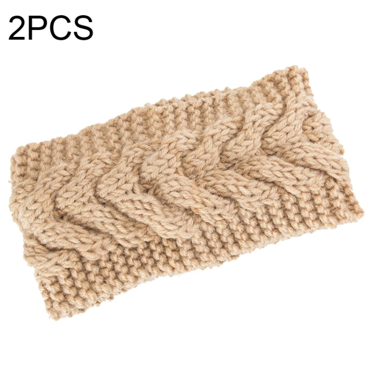 2 PCS Twist Hair Accessories Hair Band Knitted Wool Thickened Warm Headgear