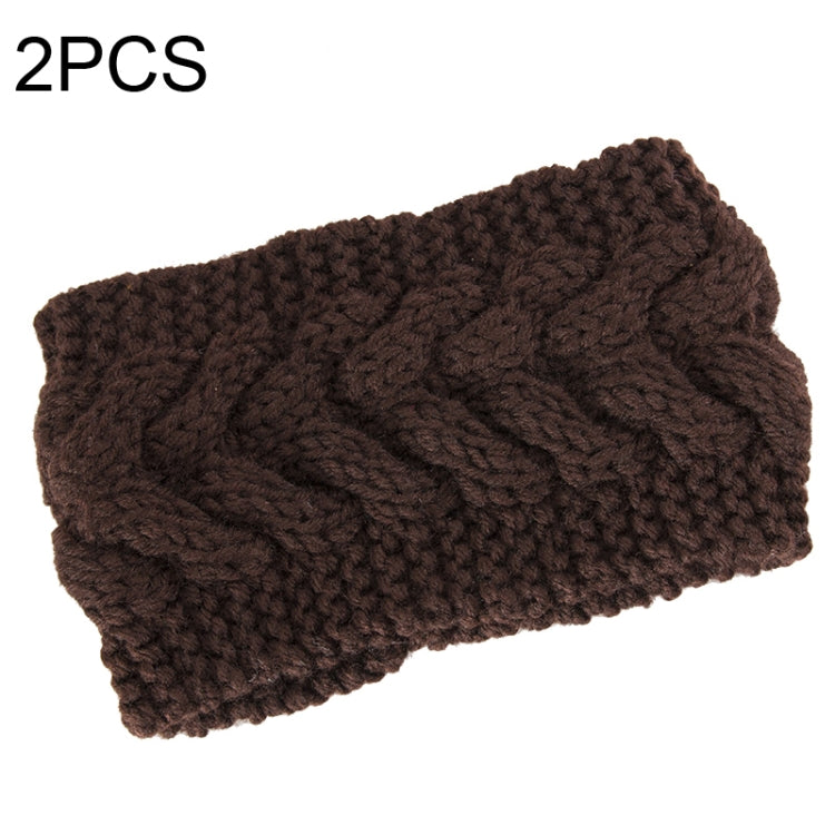 2 PCS Twist Hair Accessories Hair Band Knitted Wool Thickened Warm Headgear