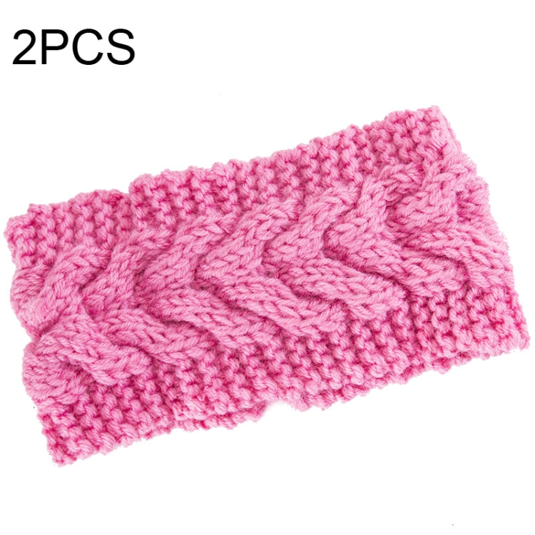 2 PCS Twist Hair Accessories Hair Band Knitted Wool Thickened Warm Headgear
