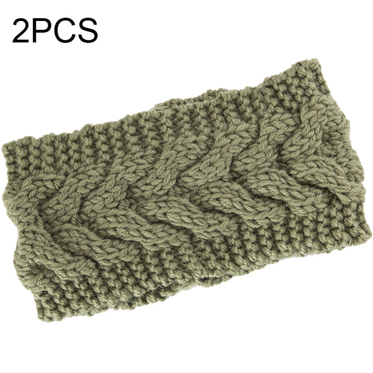 2 PCS Twist Hair Accessories Hair Band Knitted Wool Thickened Warm Headgear