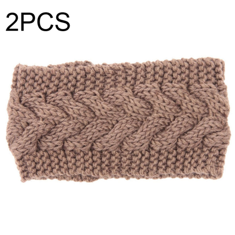 2 PCS Twist Hair Accessories Hair Band Knitted Wool Thickened Warm Headgear