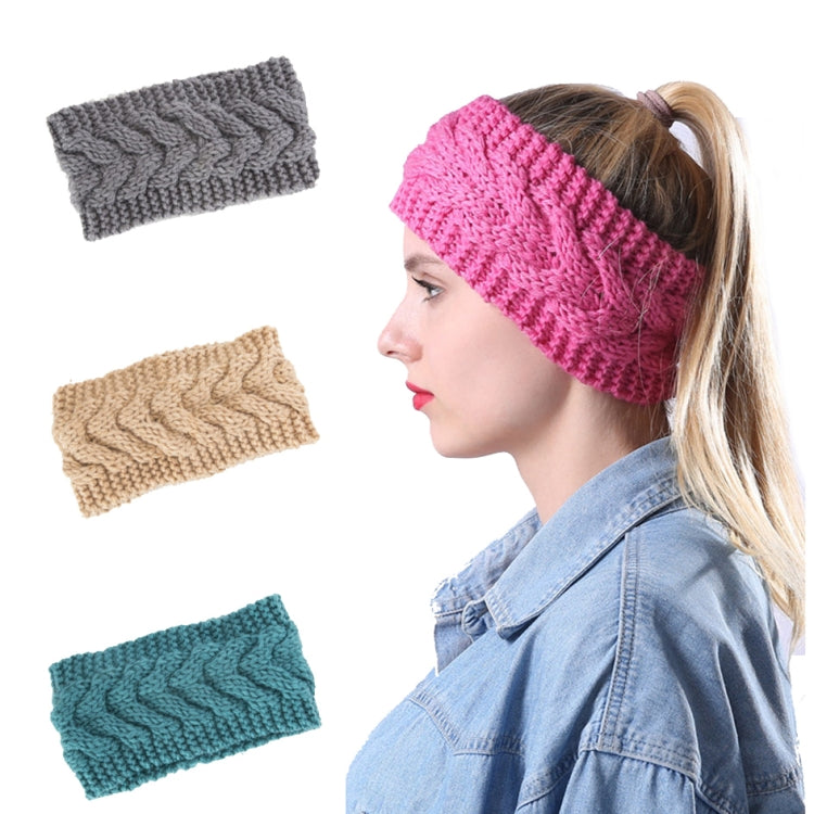 2 PCS Twist Hair Accessories Hair Band Knitted Wool Thickened Warm Headgear