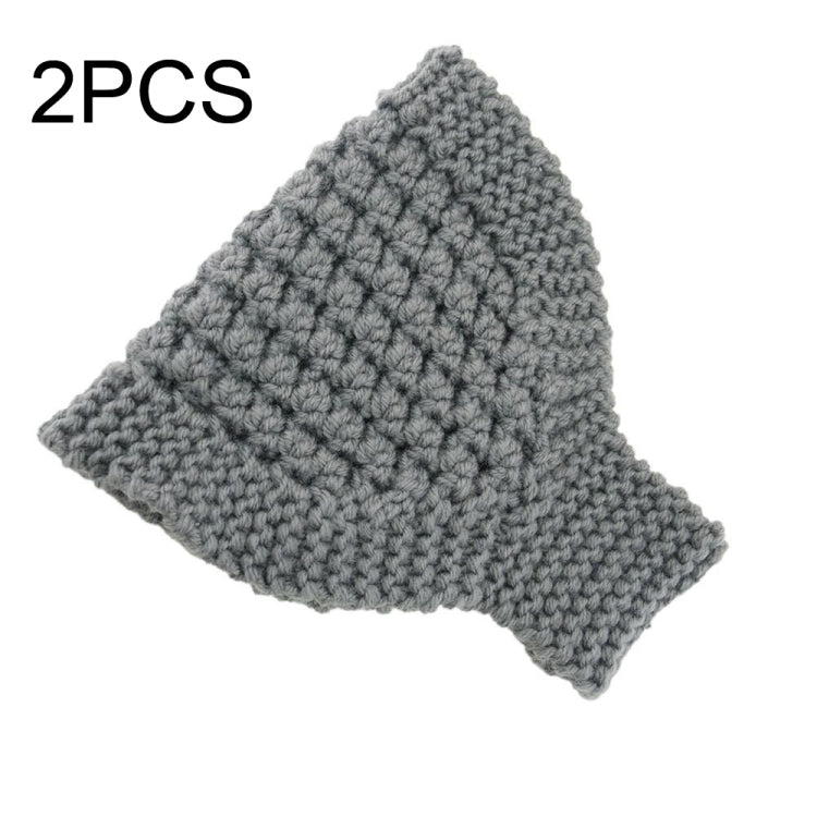 2 PCS Knitted Headband Warm Ear Protection Widened Head Cover Hair Accessories