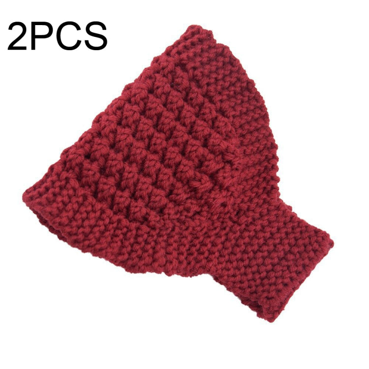 2 PCS Knitted Headband Warm Ear Protection Widened Head Cover Hair Accessories