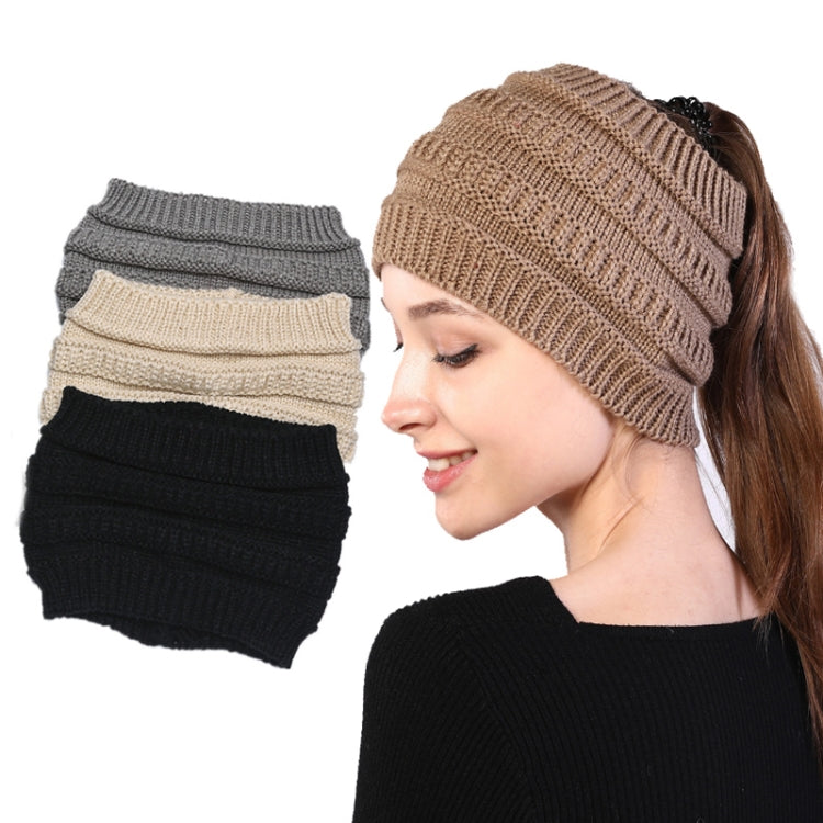 Autumn and Winter Women Knitted Headband Widening Face Wash Head Cover