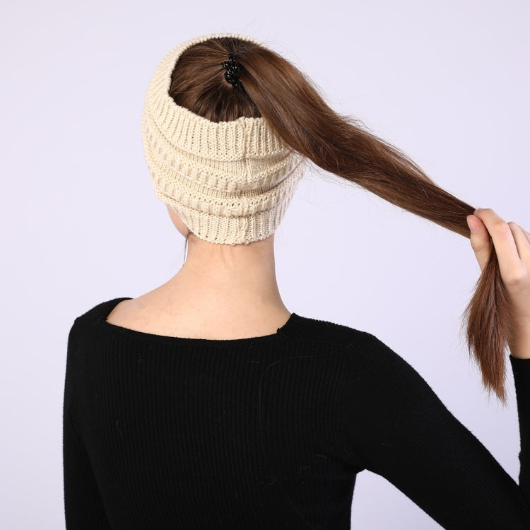 Autumn and Winter Women Knitted Headband Widening Face Wash Head Cover
