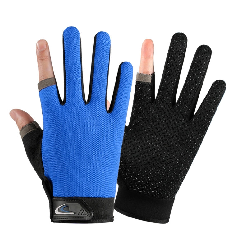 1 Pair QX0008 Outdoor Sunscreen Non-Slip Exposed Two-Finger Fishing Gloves