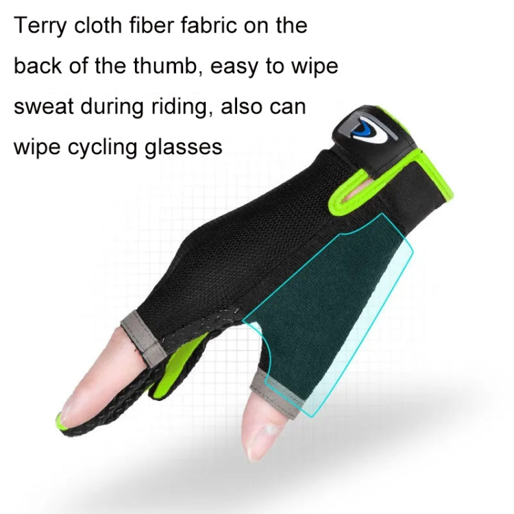 1 Pair QX0008 Outdoor Sunscreen Non-Slip Exposed Two-Finger Fishing Gloves