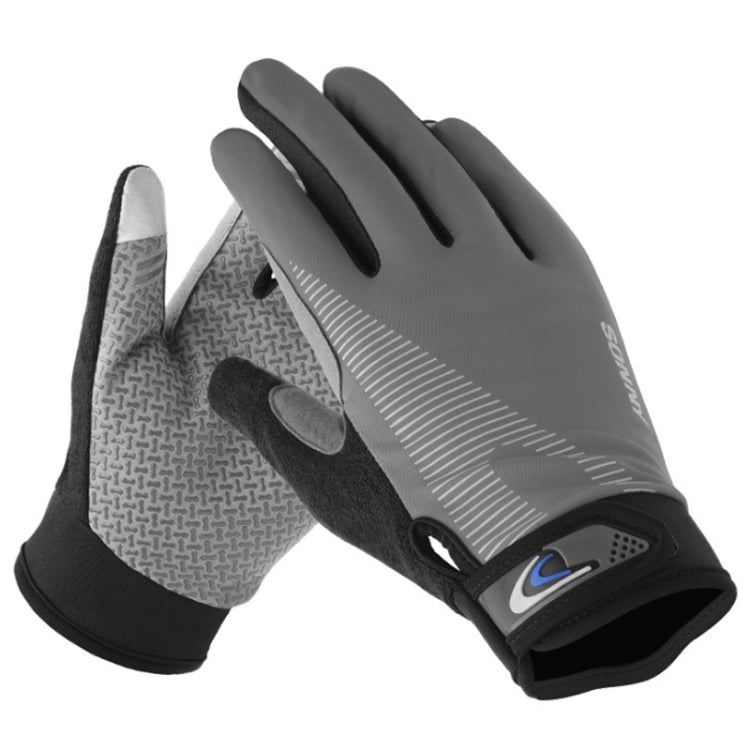 1 Pair QX0002 Sports Sunscreen Touch Screen Non-slip Wear Resistant Shock Absorbing Cycling Gloves