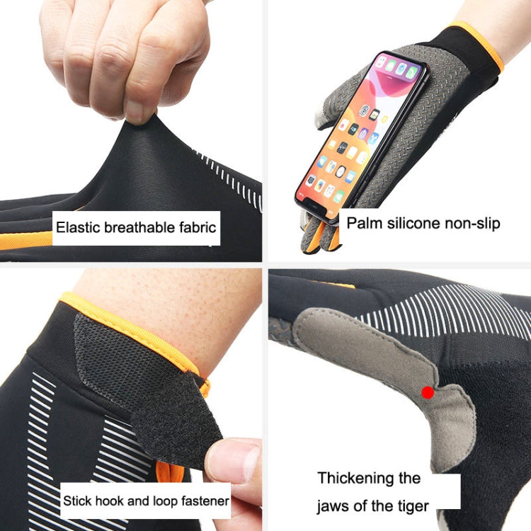 1 Pair QX0002 Sports Sunscreen Touch Screen Non-slip Wear Resistant Shock Absorbing Cycling Gloves