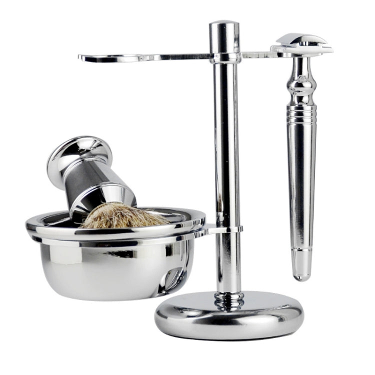 Men Manual Vintage Metal Shaver Stand Set