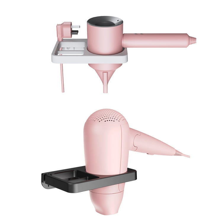 2-in-1 Hair Dryer Wall Mount Bracket Bathroom Shelf