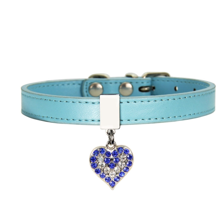 Heart Shaped Pendant PU Leather Dog Collar Pet Dog Leash