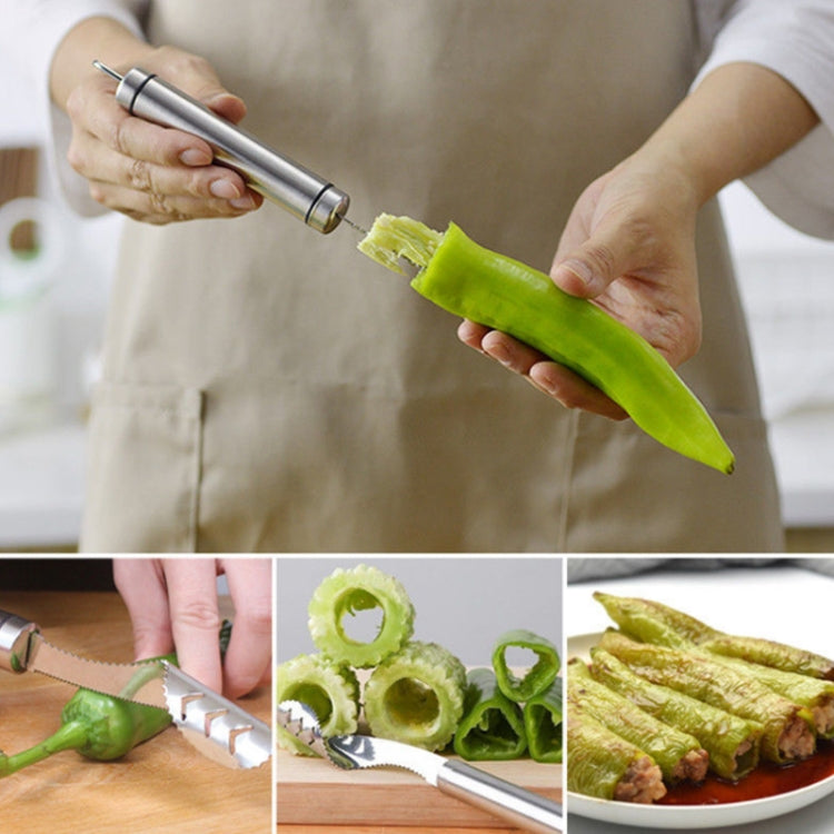 10 PCS Stainless Steel Pepper Seed Decator Fruit Kernel Knife